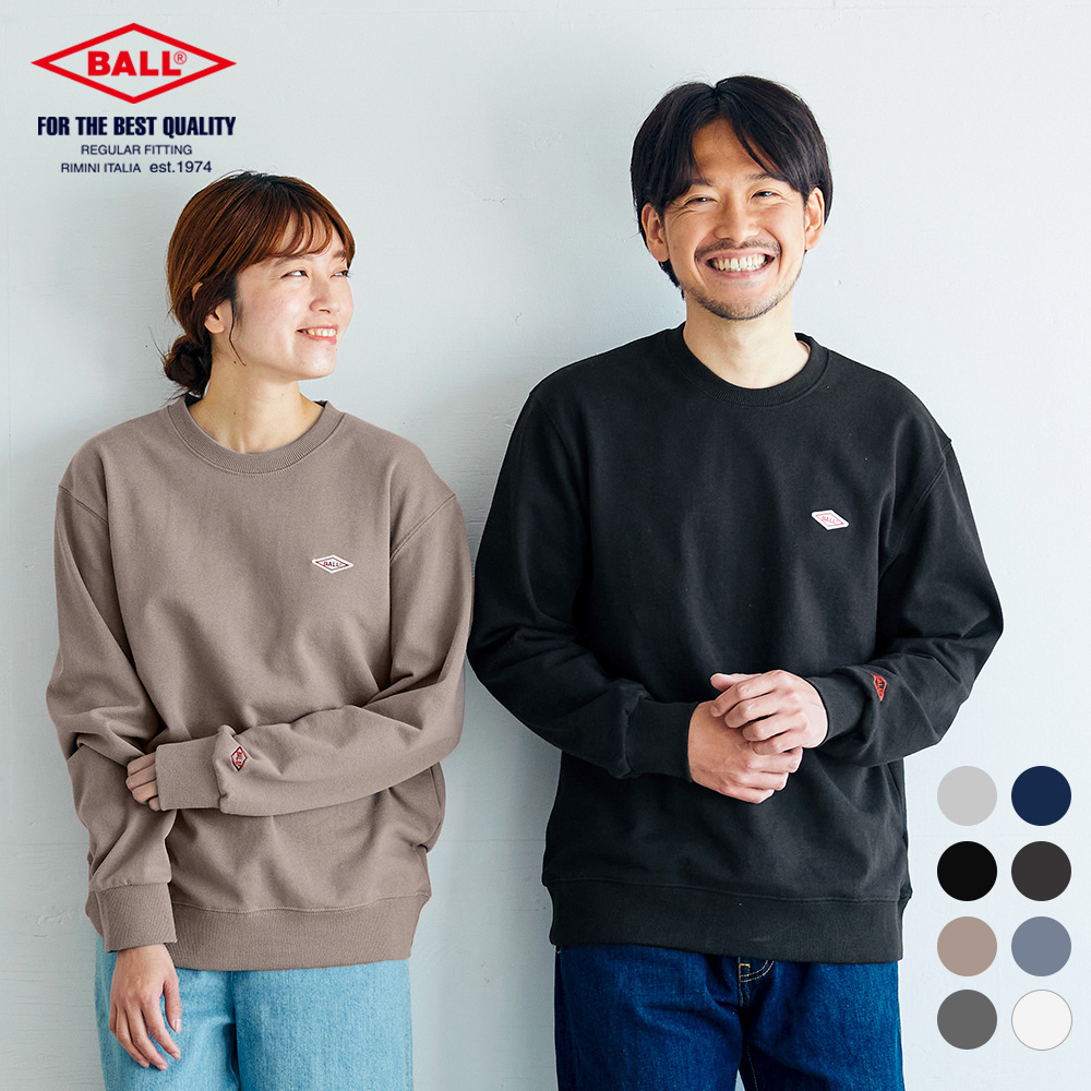 BALL トレーナー メンズ スウェット 無地 ブランド 長袖 50代 40代 30