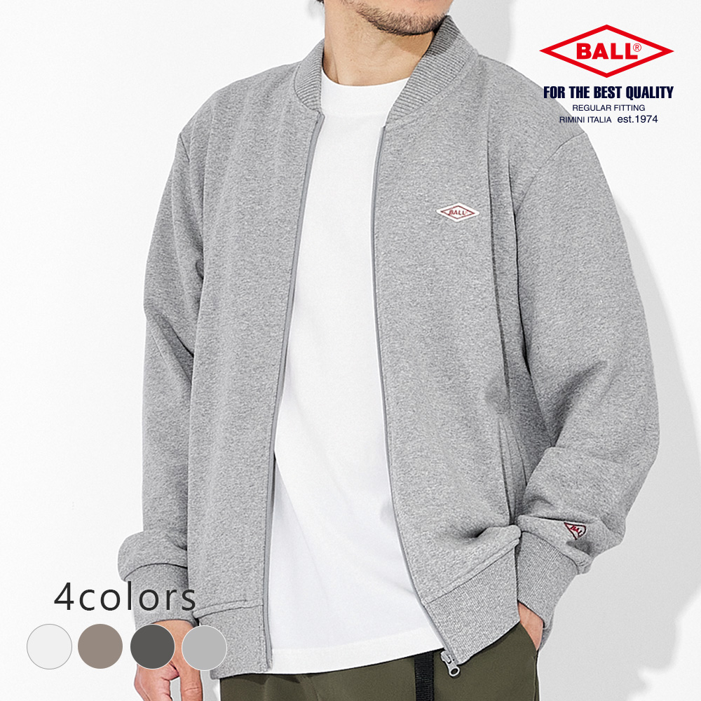 BALL MA-1ジャケット メンズ ロゴ 裏毛 スウェット カジュアル ロゴ