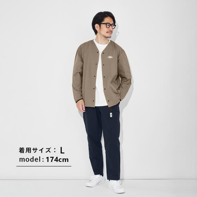 BALL ノーカラージャケット メンズ 吸汗速乾 ストレッチ 長袖 UVカット
