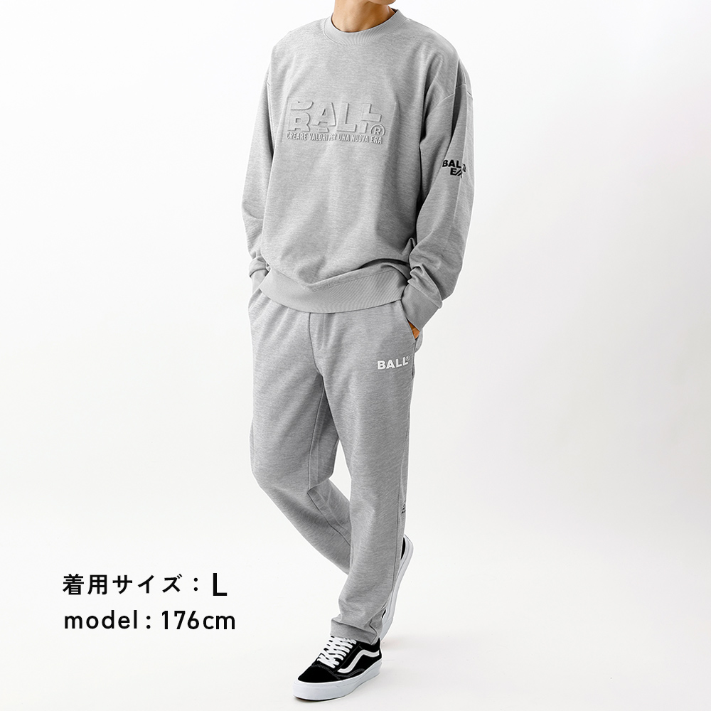 メンズ イージーパンツ ナロープリント 厚盛 ロゴ プリント 軽い らくちん ストレッチ 伸縮 カジュアル パンツ おしゃれ 春 秋 通年 ジム スポーツ BALL 64227 | BALL（アパレル） | 14