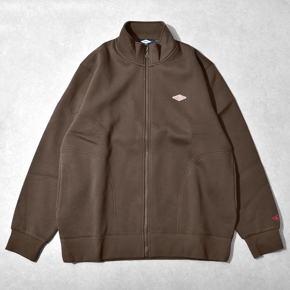 BALL カーディガン メンズ ジップアップ 裏起毛 冬 秋 フルジップ