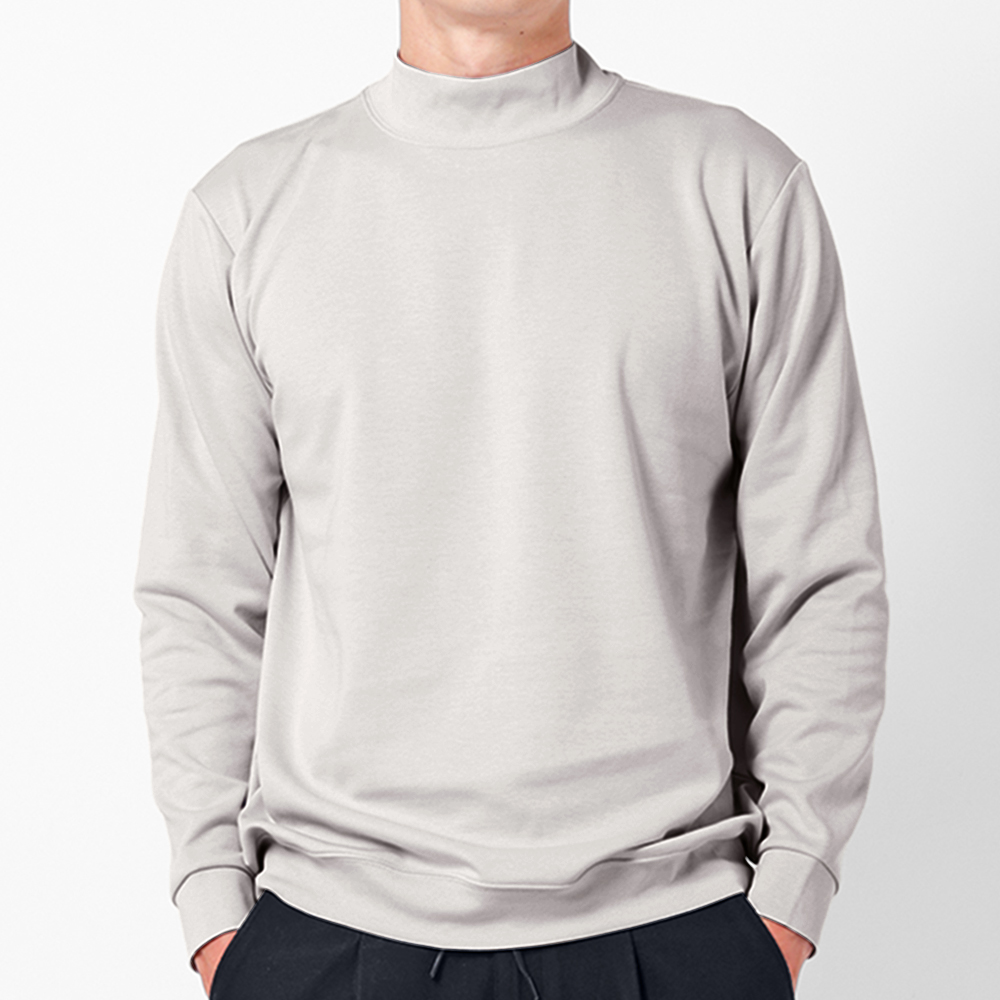 URBAN SQUARE 裏起毛 Tシャツ メンズ 長袖 モックネック 暖かい 無地