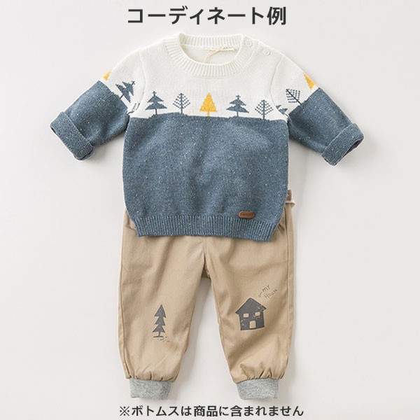 男の子 長袖 セーター 秋 春 クルーネックニット デイブ ベラ
