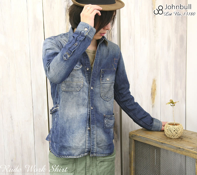 Johnbull ジョンブル セルヴィッチ ルード ワークシャツ メンズ