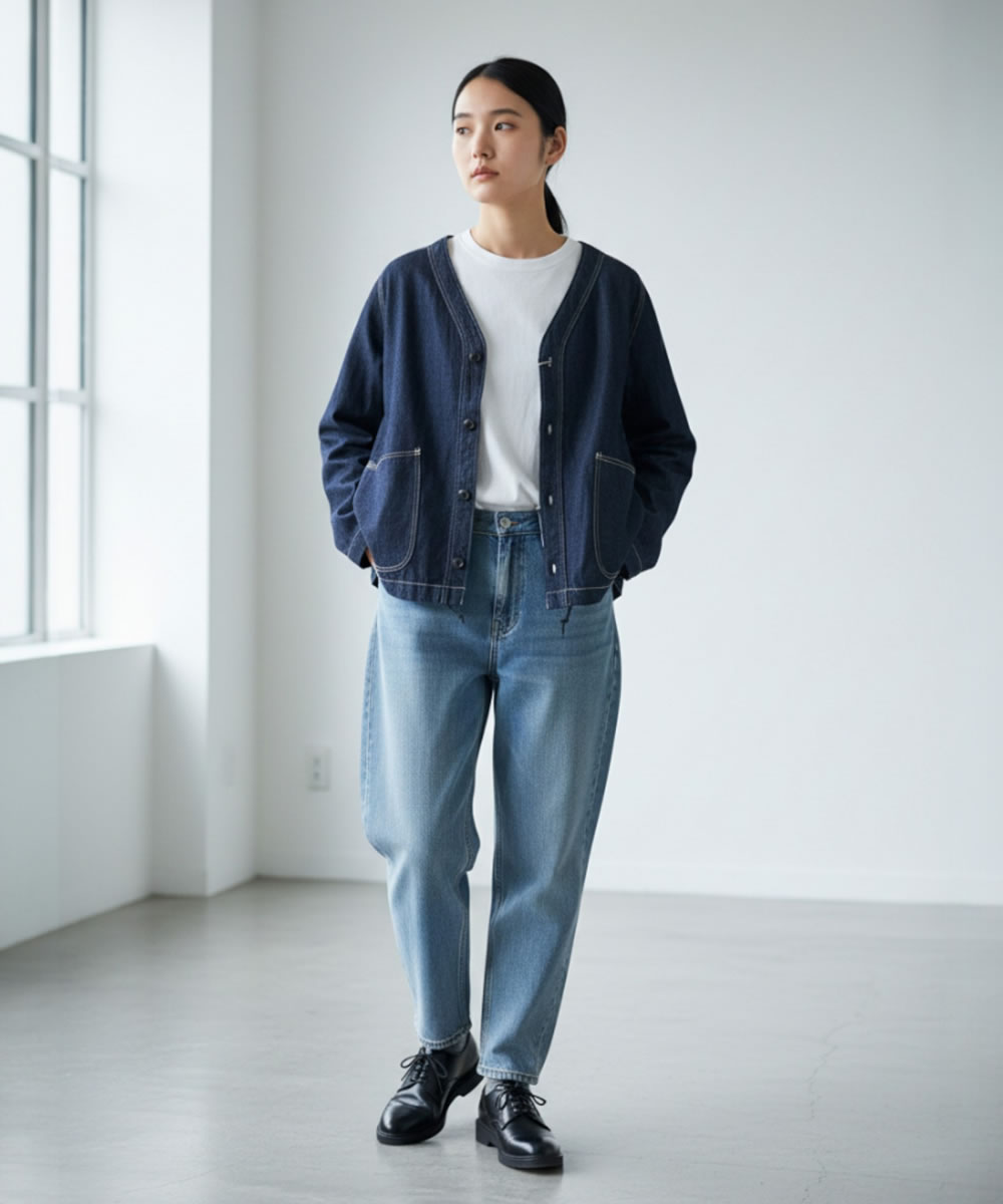 D.M.G. ドミンゴ DMG ワークシャツ デニムカーディガン D.M.G 長袖