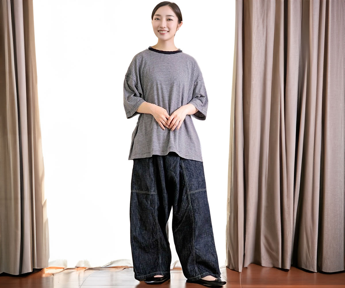 Brocante サルエルパンツ ブロカント ポムパンツ 10ozデニム