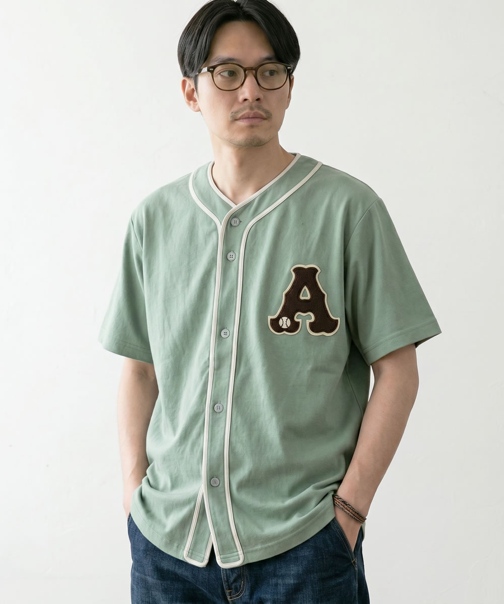HOUSTON（ヒューストン） ベースボールシャツ 半袖 メンズ パイル