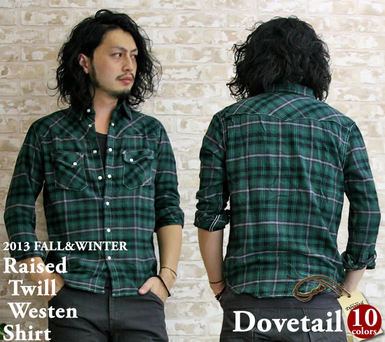 ダブテイル（DOVETAIL） 長袖シャツ ツイル マドラス チェック柄