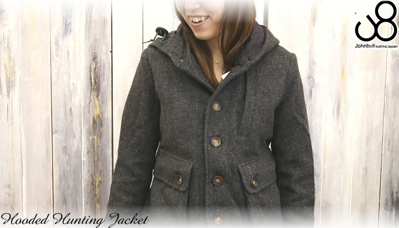 Johnbull（ジョンブル） 起毛ウールツイードフーデッドハンティング
