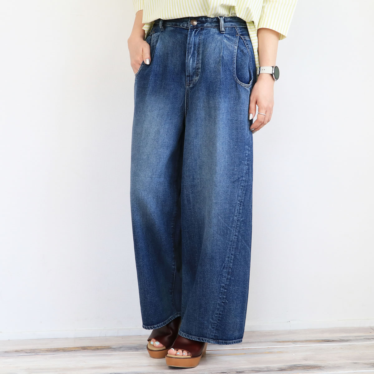 ANTGAUGE（アントゲージ） デニムパンツ タックジーンズ ワイドパンツ