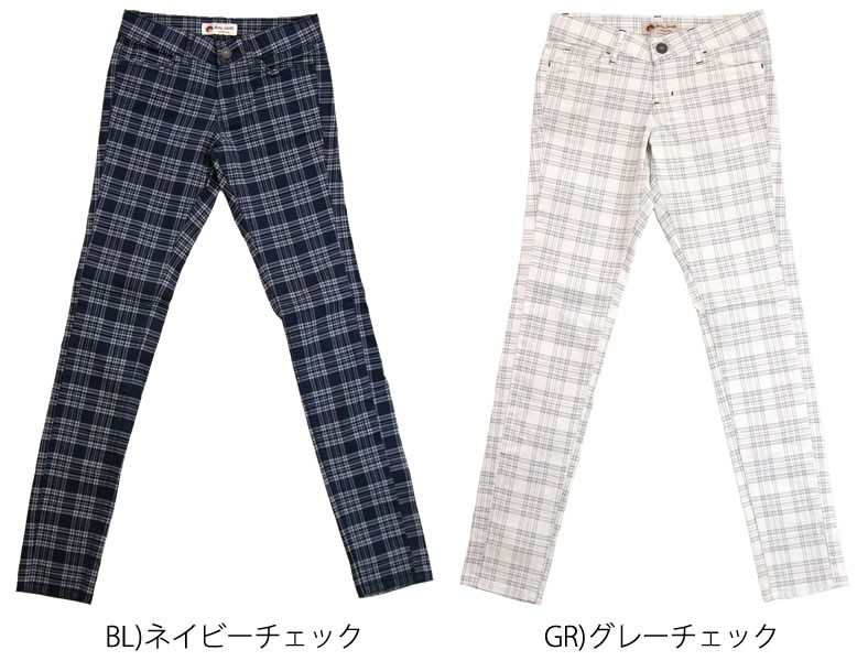 新品タグ付き‼️BettySmith カジュアルパンツ チェック ストレッチ Betty Smith ベティスミス チェック柄 ペインター バギー パンツ