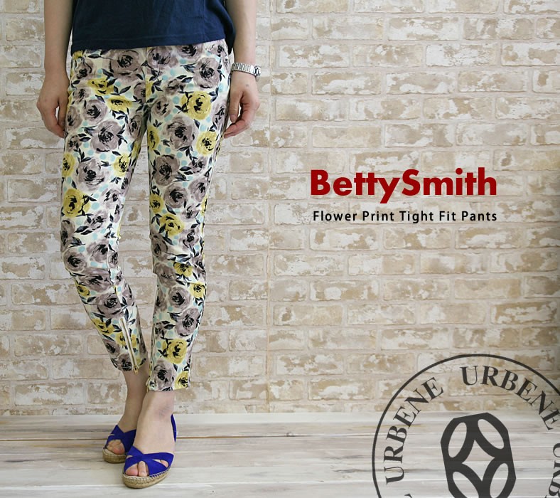 ベティスミス パンツ Betty Smith ボタニカル柄 フラワー タイト