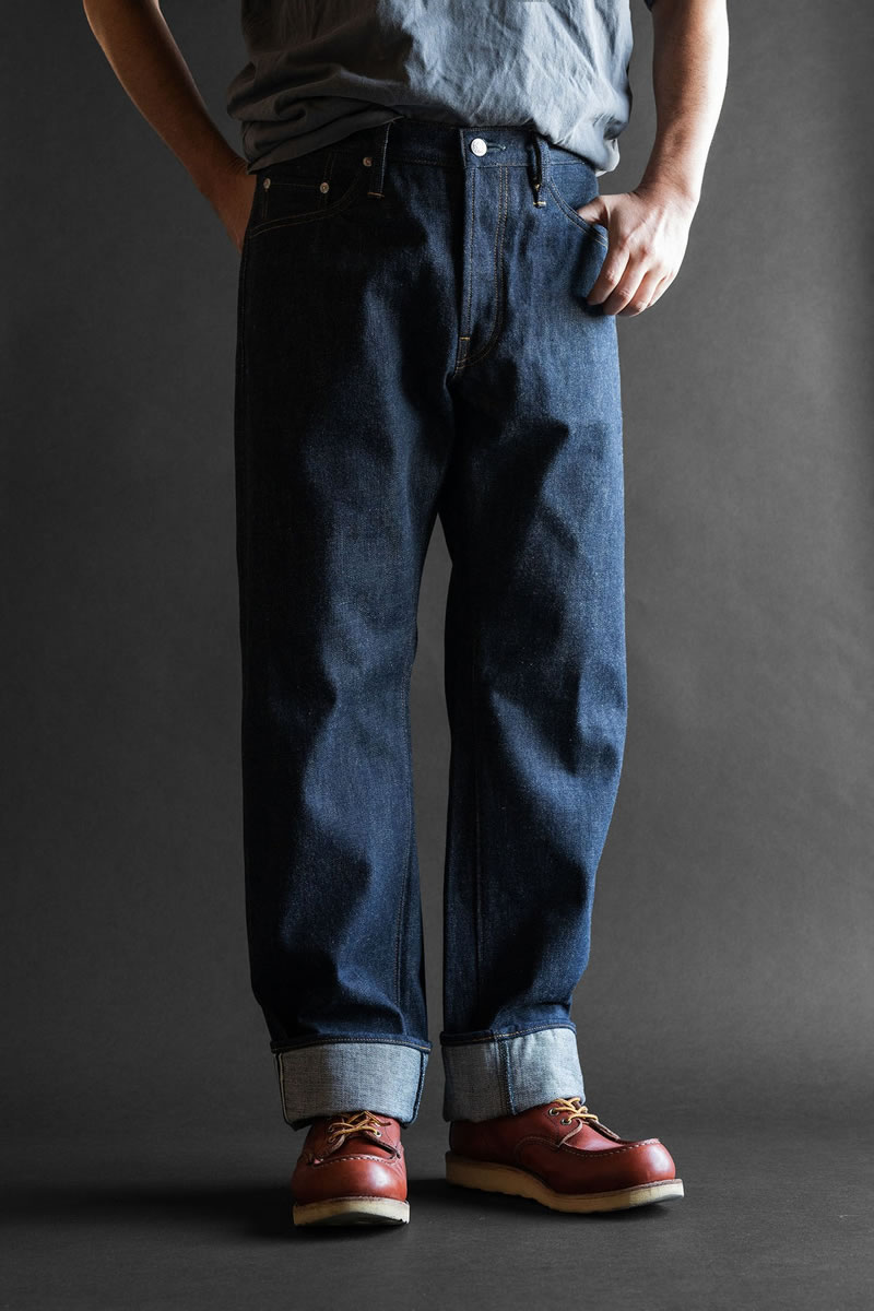 レアジーンズ ビッグジョン 15.5oz 藍聖セルビッチデニム リジッド 坂本デニム 生デニム デニムパンツ BIG JOHN RARE JEANS  未洗い ストレート ボタンフライ