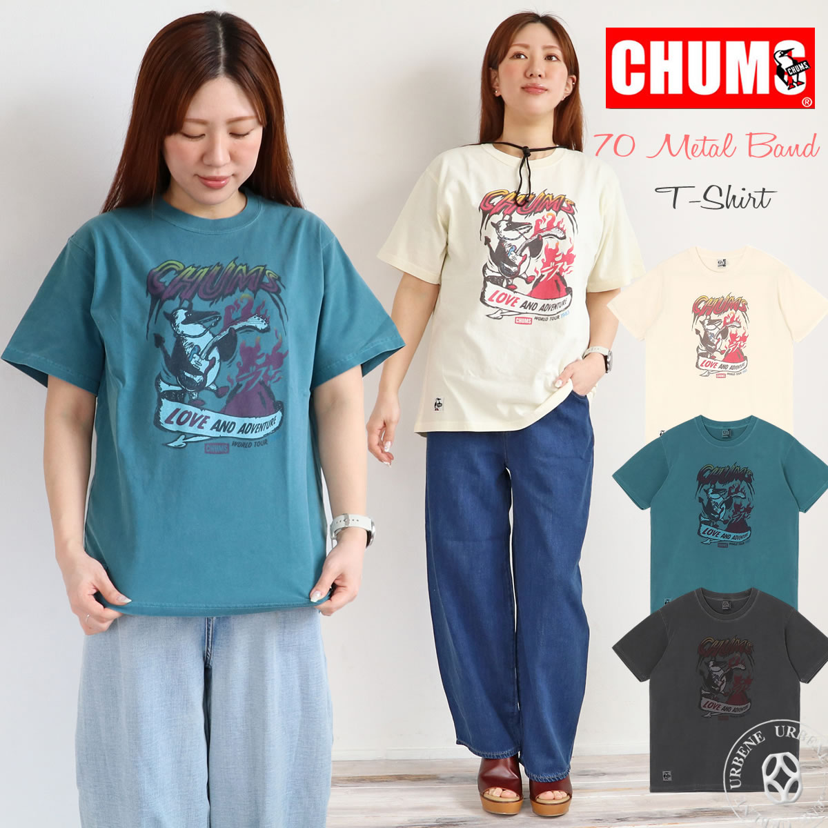 CHUMS チャムス Tシャツ 半袖Tシャツ 70年代 メタルバンド 70