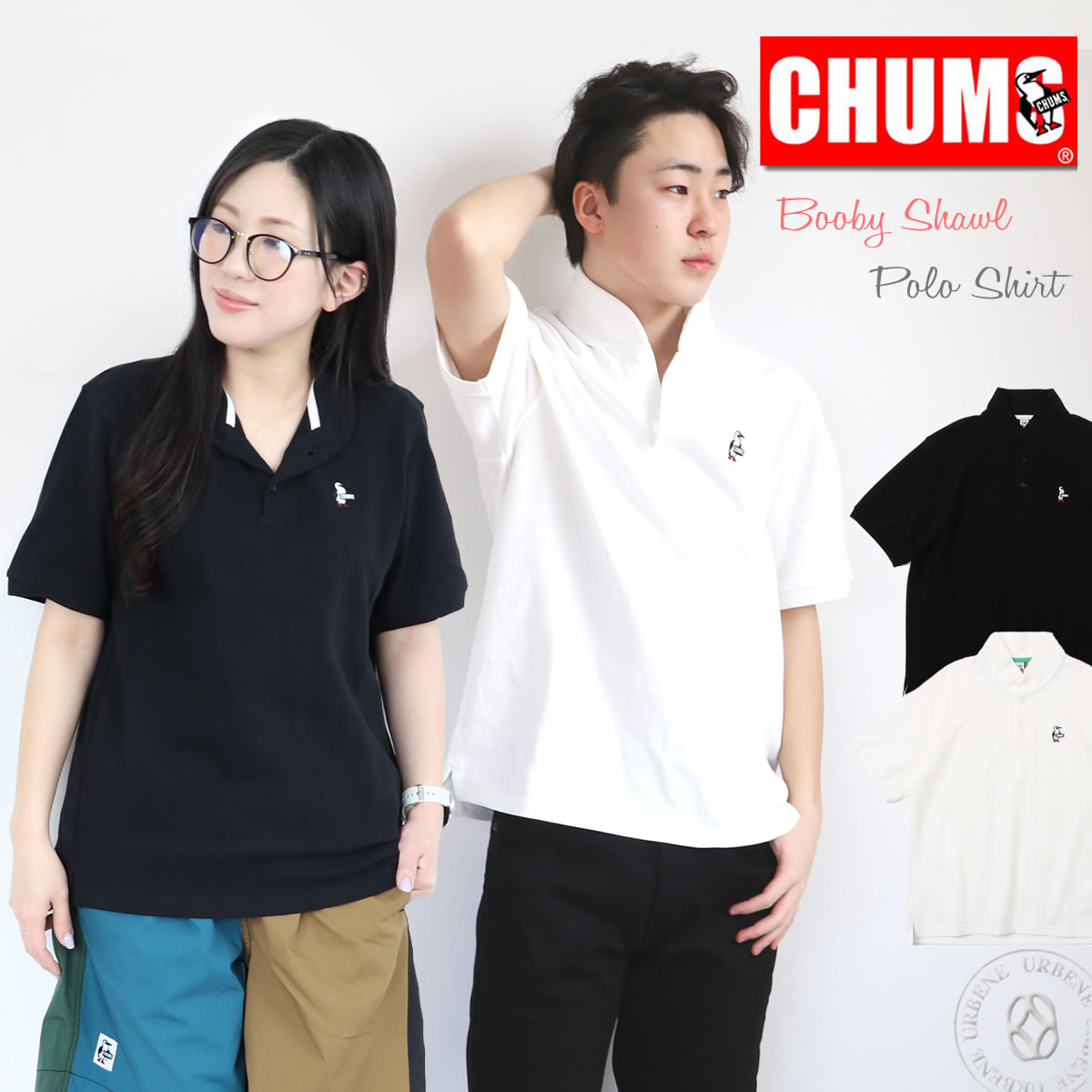 CHUMS チャムス ポロシャツ Tシャツ ブービー ショールカラー