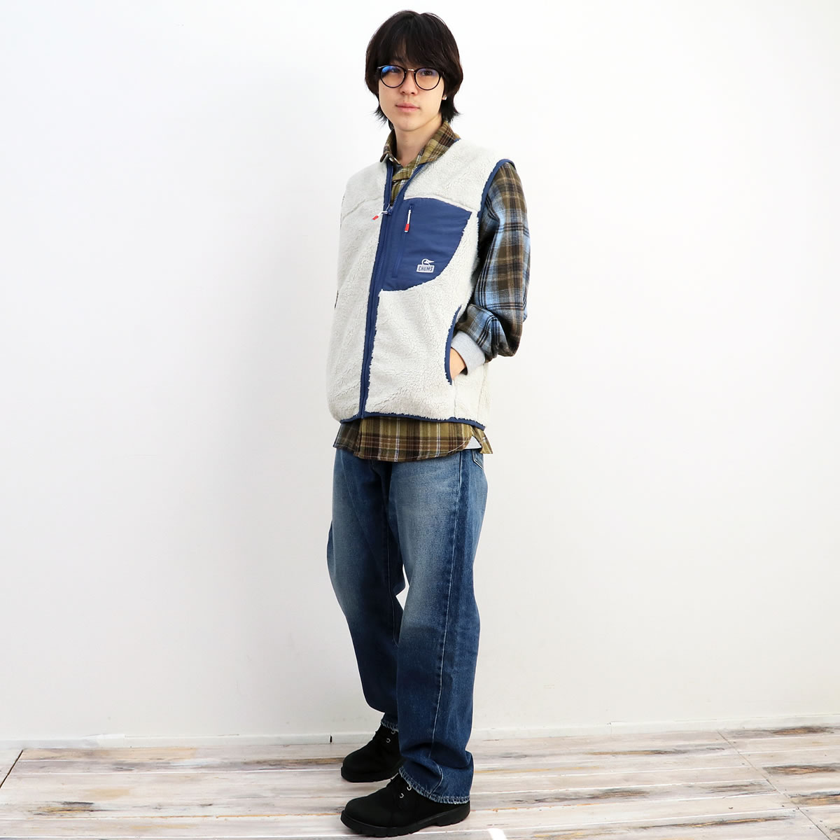 CHUMS（チャムス） アウター ボンディング フリースノーカラーベスト