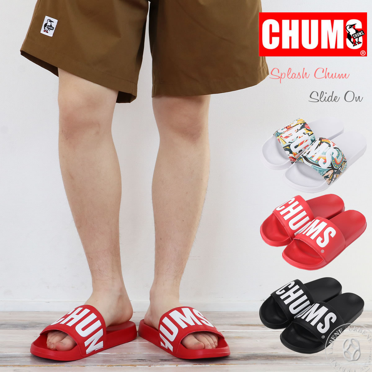 シャワーサンダル チャムス CHUMS チャムスロゴ スプラッシュスライドオン スポーティー 靴 ス...