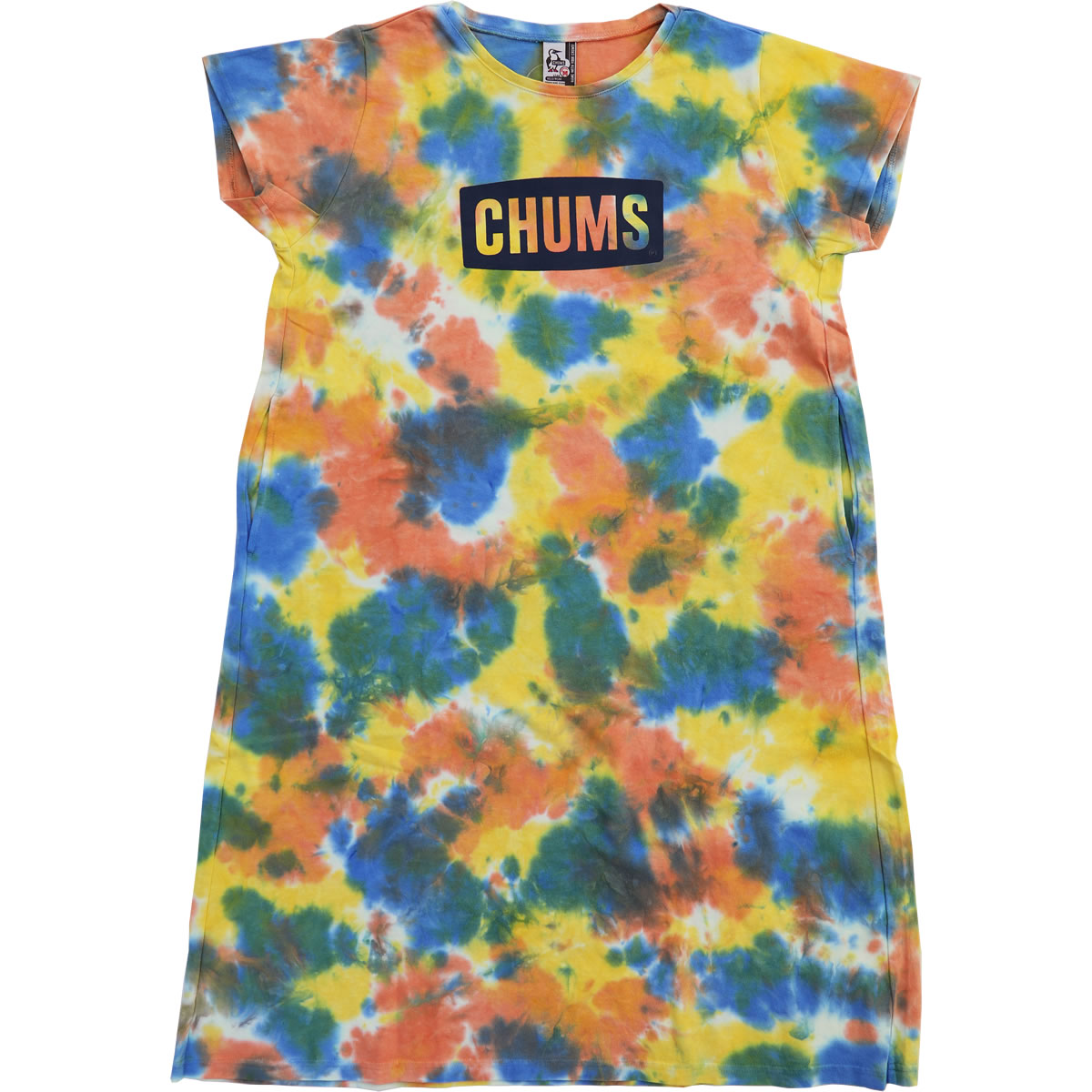 Chums 半袖ワンピース CHUMS チャムス 」 チャムス ロゴ ドレス ワンピース CHUMS Logo