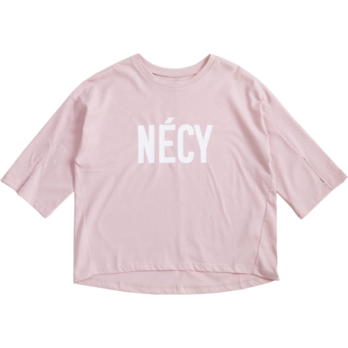 クロッシェ  CLOCHE スリットスリーブ7分袖Tシャツ「NECY」ロゴTシャツ 七分袖 スリット デザインTシャツ cloche クロッシェ CLOCHE スリットスリーブ7分袖Tシャツ「NECY