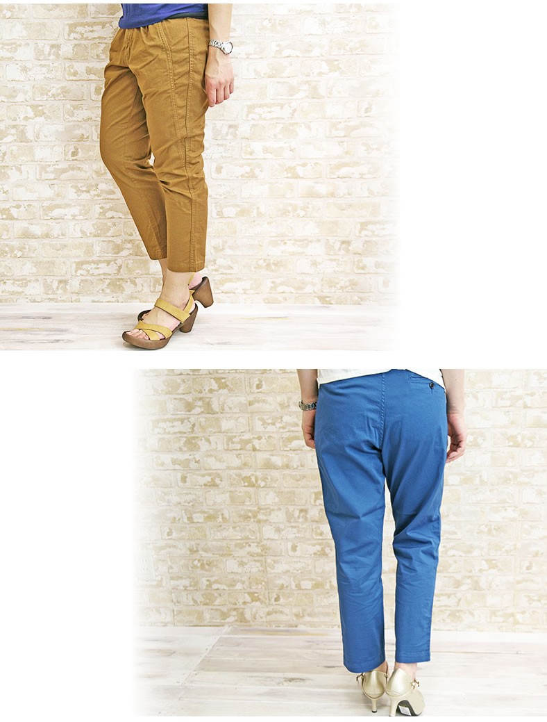 DEEP BLUE ブラック レザーパンツ DEEP BLUE（ディープブルー） テーパードパンツ 綿麻ツイル ストレッチ