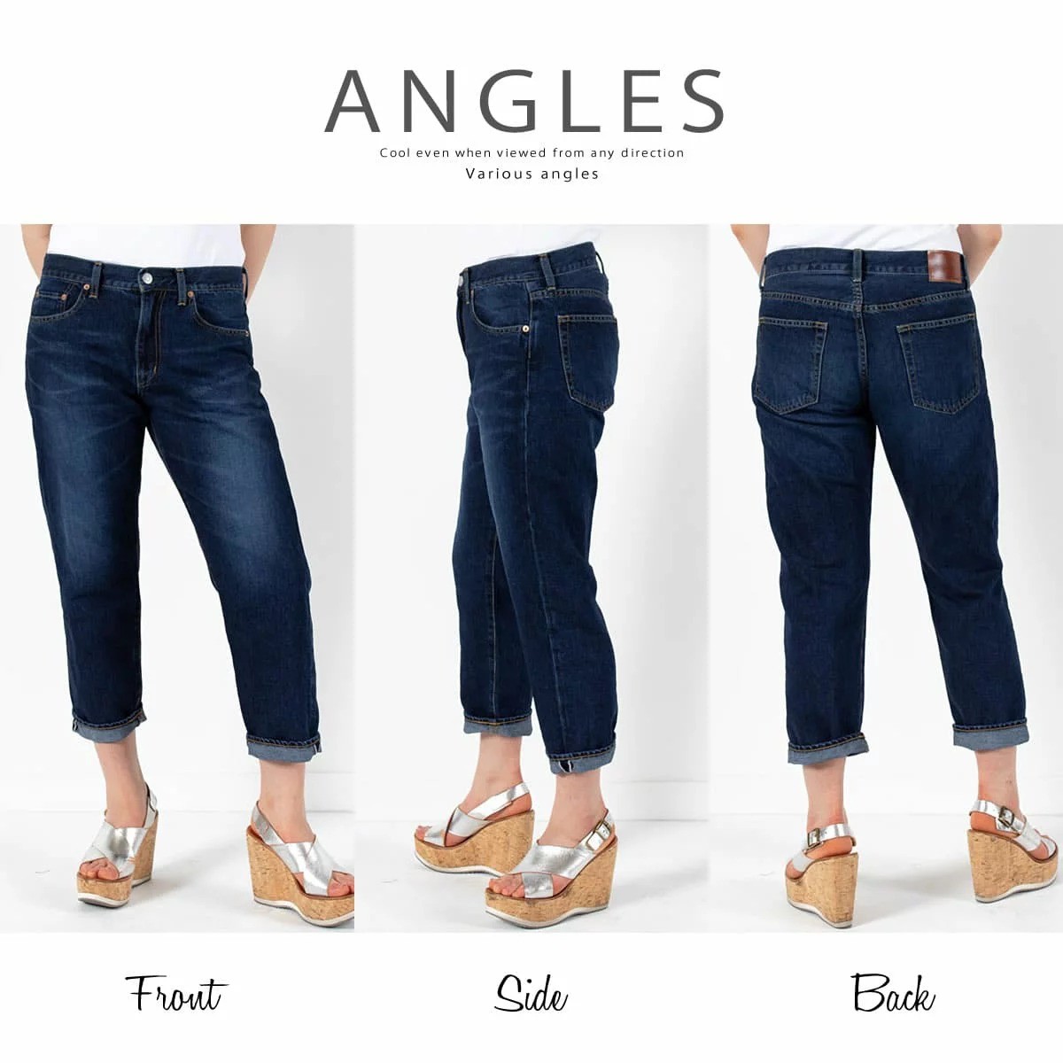 DEEP BLUE（ディープブルー） クロップドジーンズ 綿麻デニム ボーイ