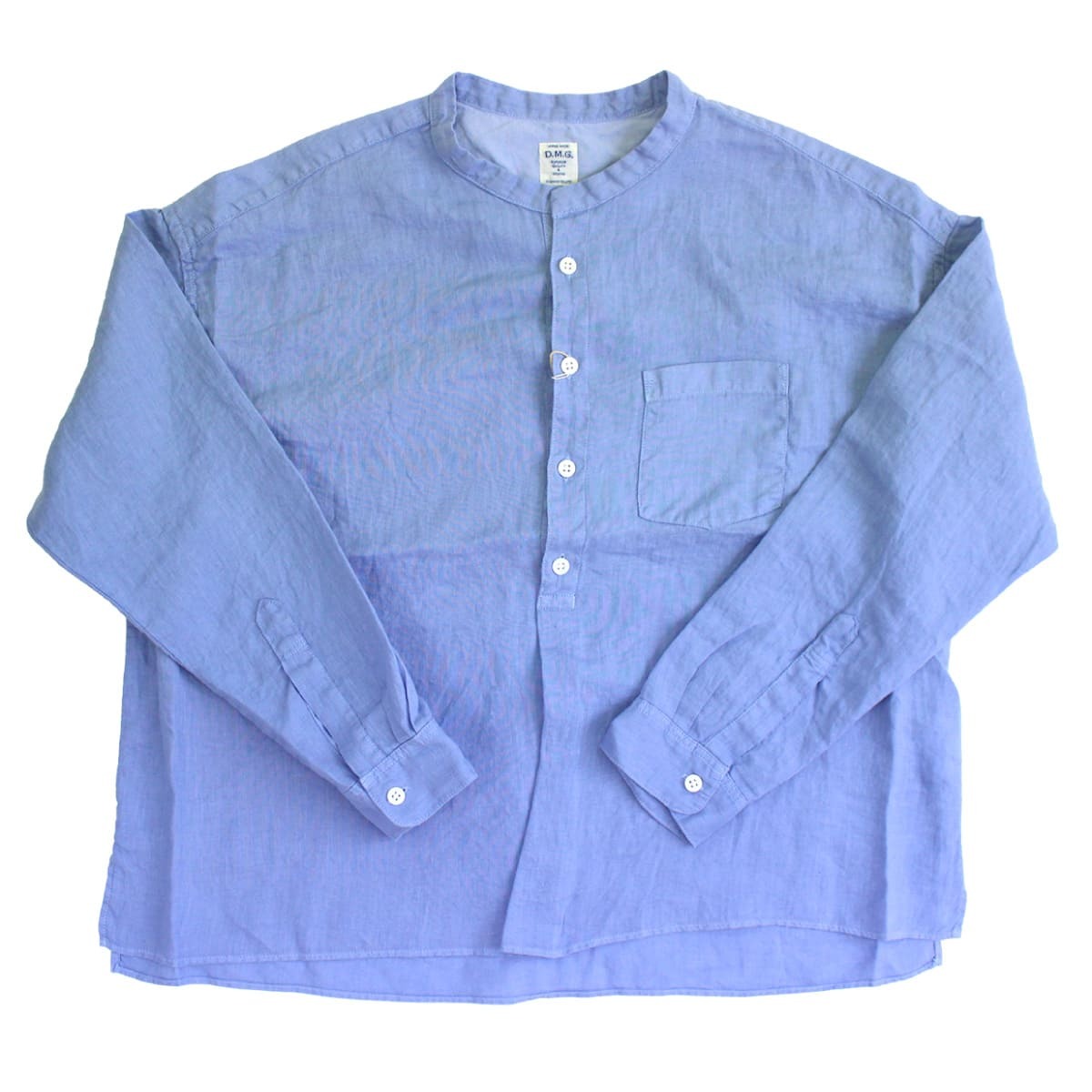 D.M.G. スタンドカラーシャツ ドミンゴ DMG リネン 長袖 プルオーバー