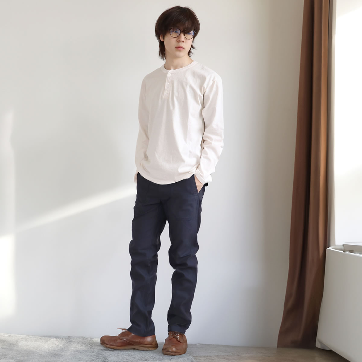 FOB FACTORY BAKER PANTS NAVY F0431 – by CITRON