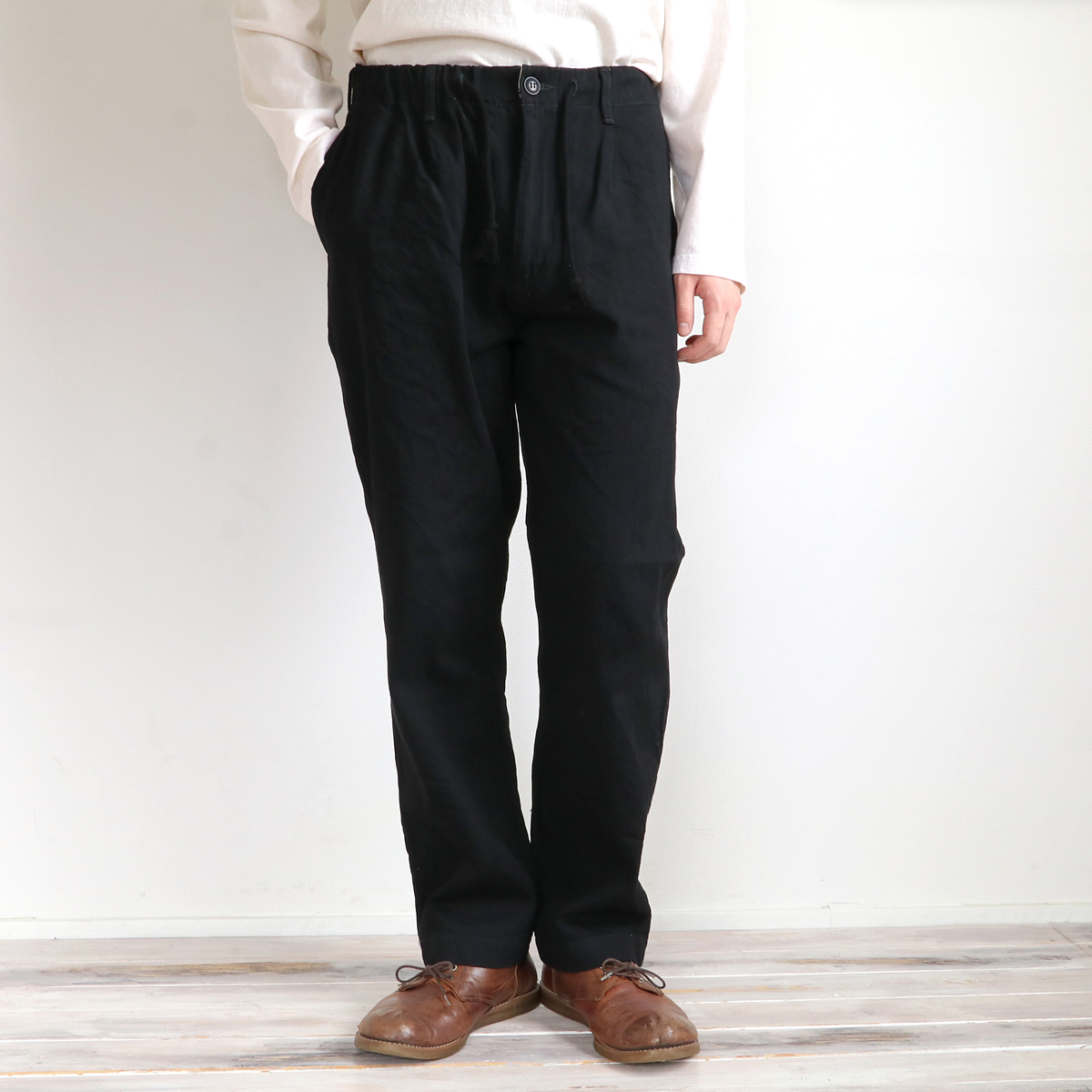 ☆美品☆ FOB factory スラックス　L ブラック FOB FACTORY 日本製 デニムトラックパンツ メンズ リラックス