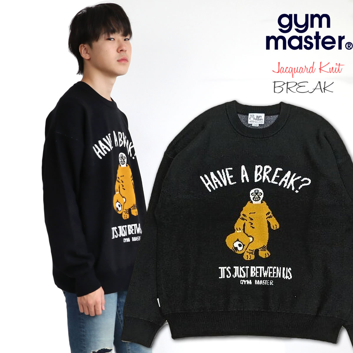 ニット ジムマスター Gym Master ニットソー ジャガードニット 覆面レスラー 着ぐるみ BREAK クルーネック ( G221770 ) ブレイク アウトドア 秋冬スタイル ニット ジムマスター Gym Master ニットソー ジャガードニット 覆面レスラー 着ぐるみ BREAK クルーネック ( G221770 ) ブレイク アウトドア 秋冬スタイル