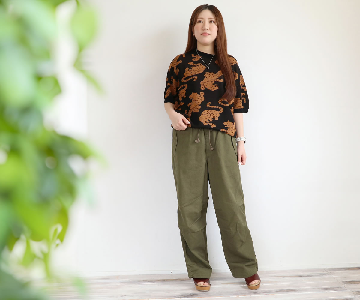 ジムマスター サマーニット メンズ ジャーガードニットトラ柄Tee 半袖 レディース トップス アパレル クルーネック サマーセーター G521740 01 05 34 59 服 ジムマスター サマーニット メンズ ジャーガードニットトラ柄Tee