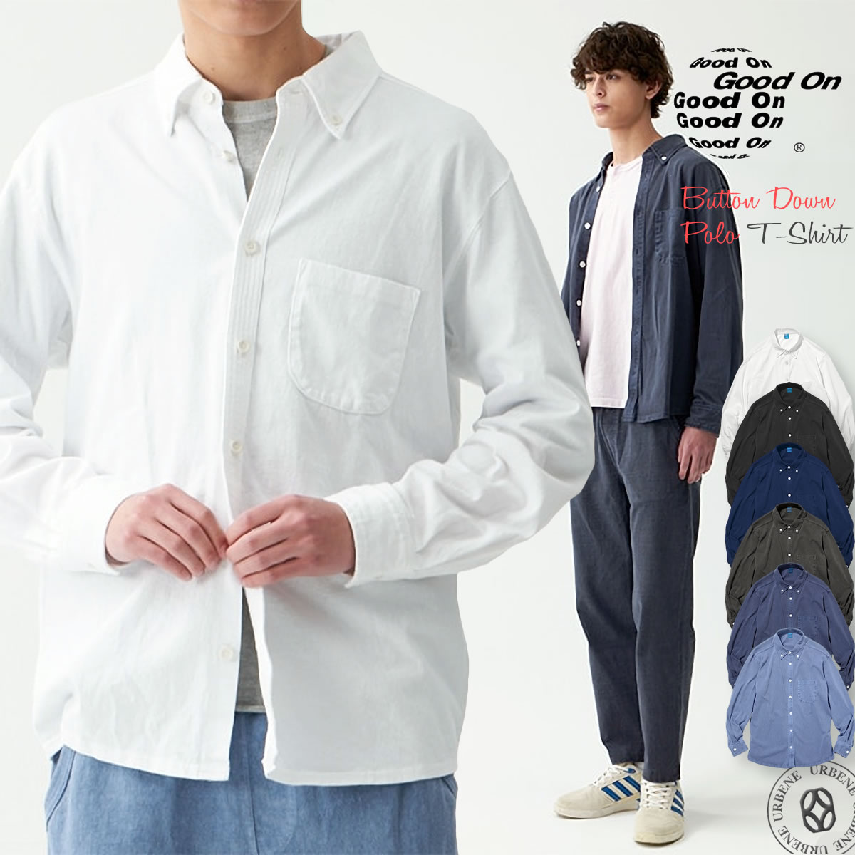 GOOD ON シャツ グッドオン ロングスリーブボタンダウンポロT
