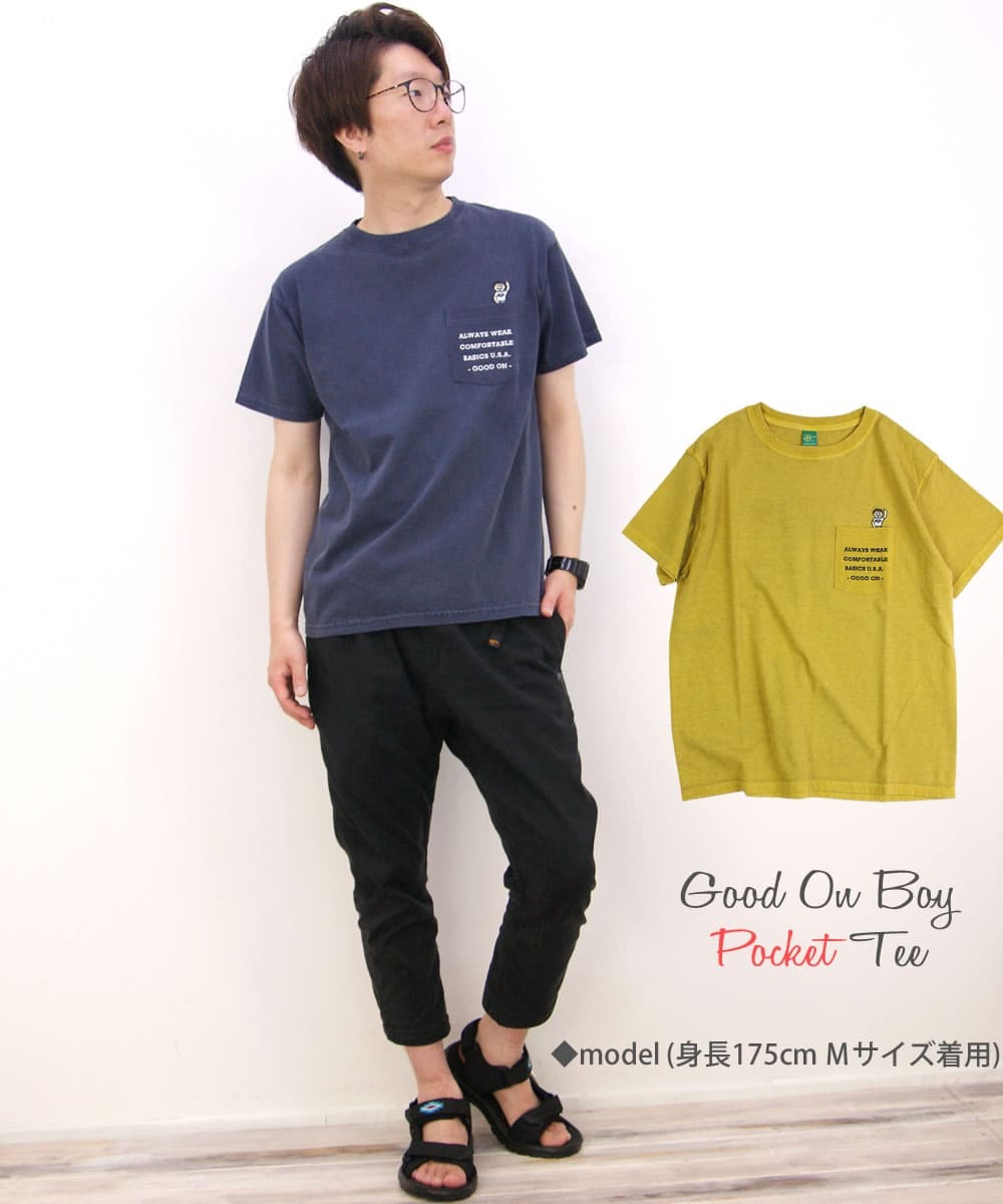 GOOD ON（グッドオン） ゴーボーイ刺繍 ポケットTシャツ GO BOY POCKET