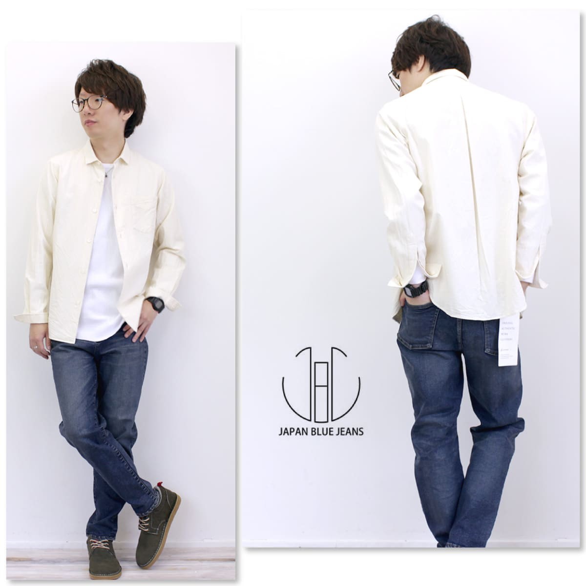 JAPAN BLUE JEANS ジャパンブルージーンズ 長袖 セルビッチ ボーノシャツ セルヴィッチ コートジボワール綿 デニムシャツ キナリ  メンズ カジュアルシャツ