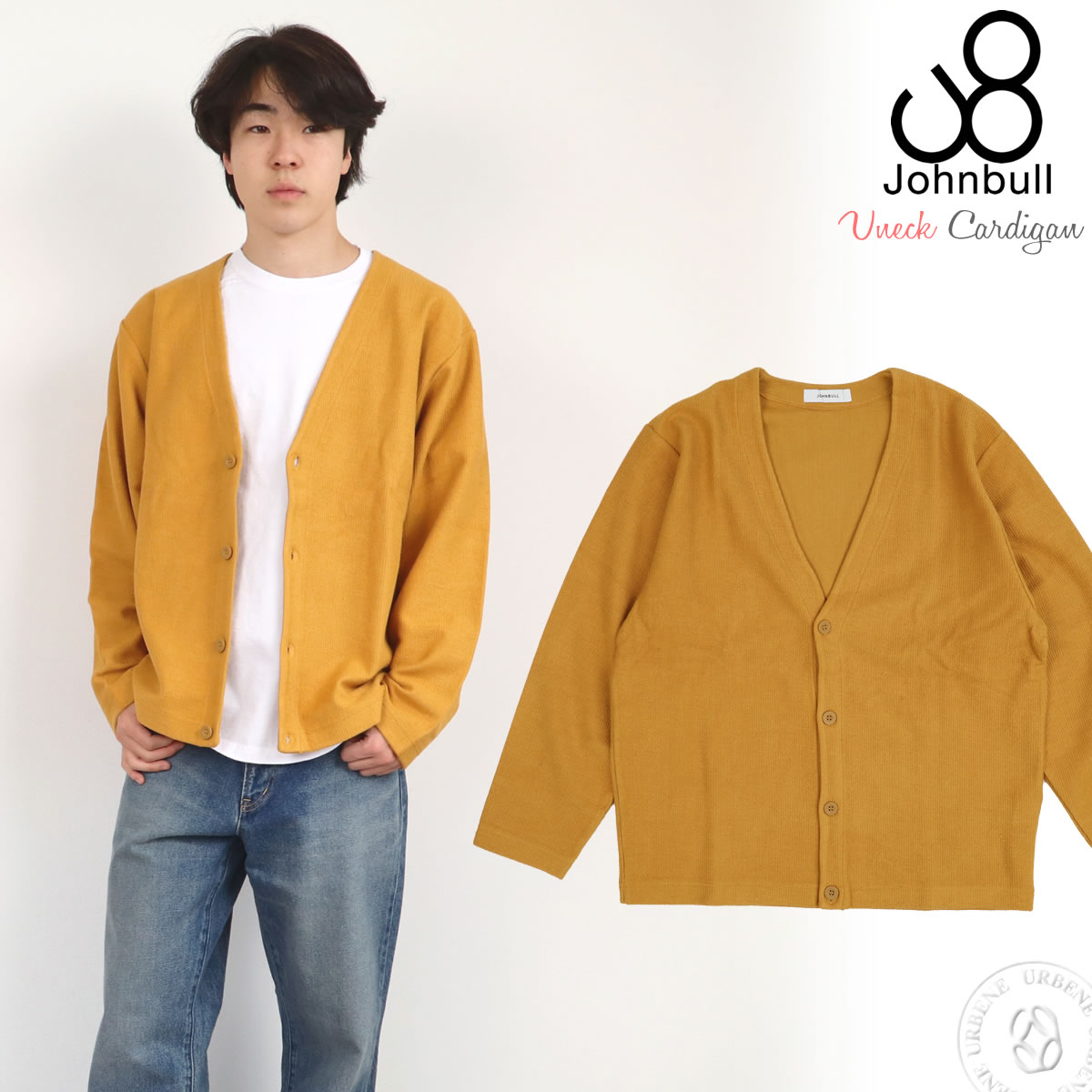 Johnbull（ジョンブル） カーディガン Johnbull Vネック 5トビ 裏毛 