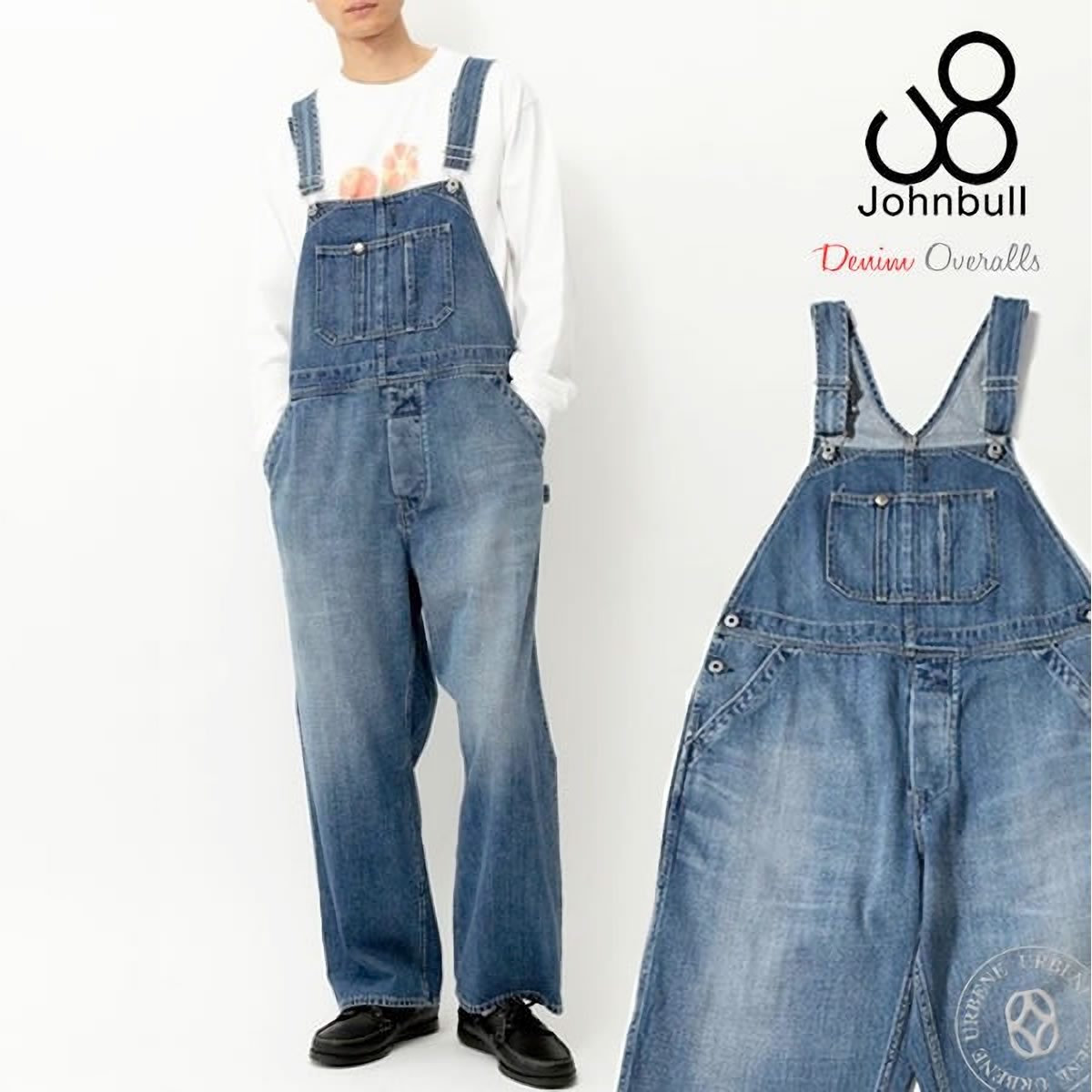 完璧わいふによる サロペット ジョンブル Johnbull メンズ ワーク デニム サロペット・オーバーオール・オールインワン