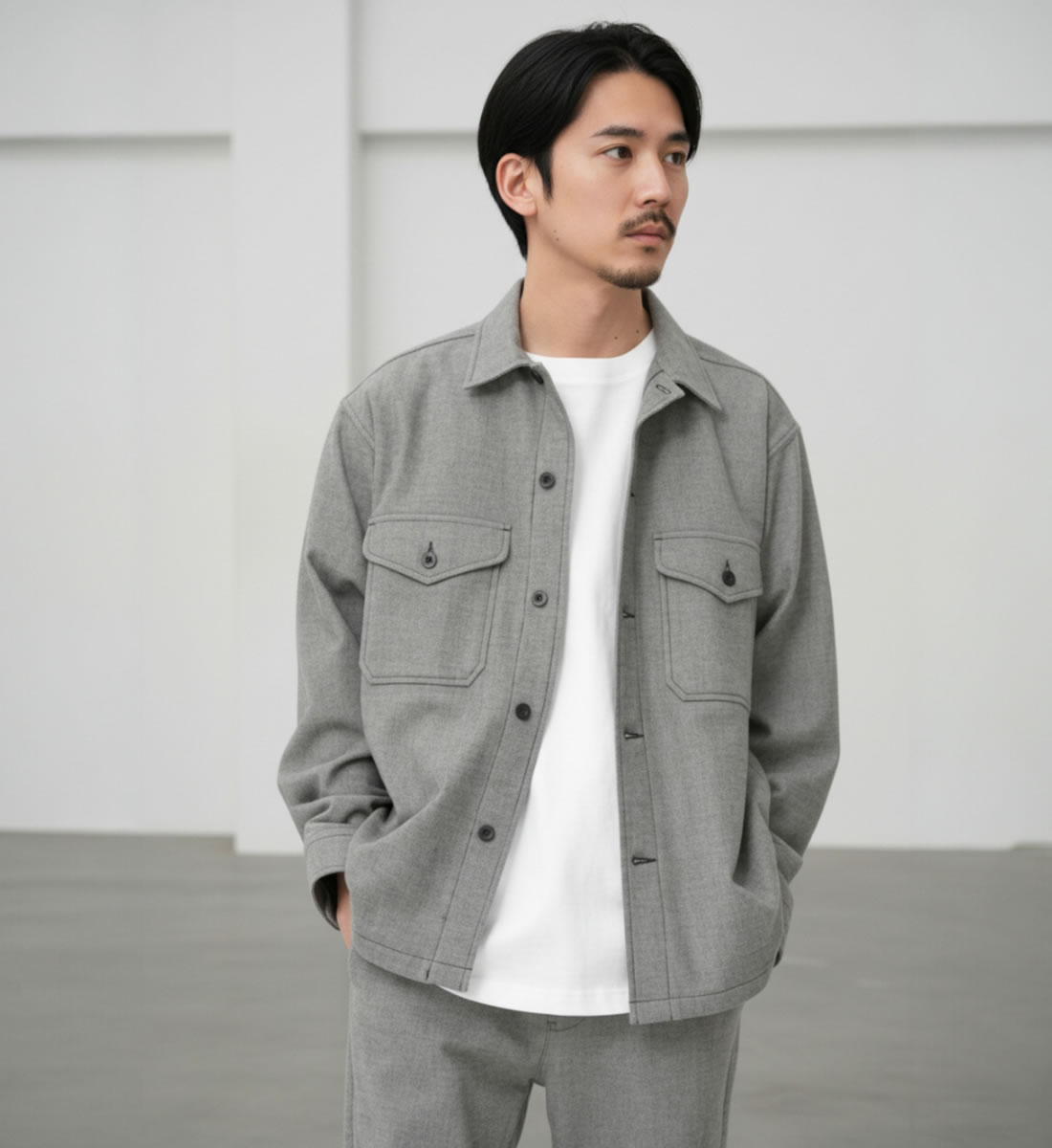 Johnbull（ジョンブル） 長袖シャツ メンズ プレスウォームCPOシャツ 