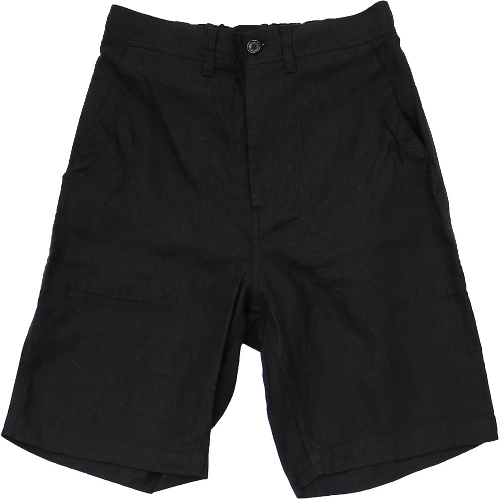 新品未使用　JOHNBULL　麻100% ショートパンツ ブラック　S Johnbull ジョンブル メンズ リネンショーツ ショートパンツ