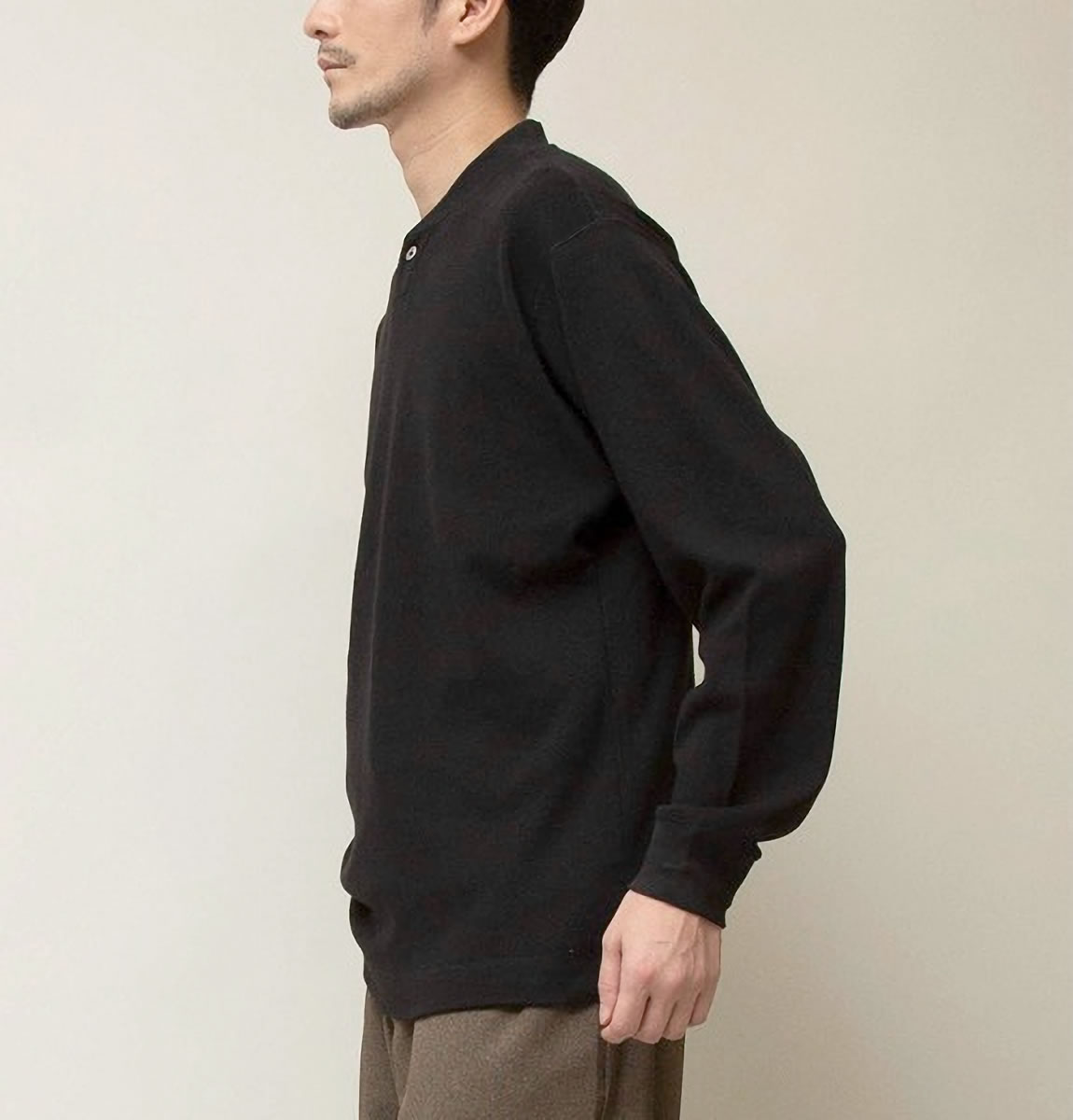 Johnbull ジョンブル メンズ ワッフルヘンリーカットソー 長袖 T