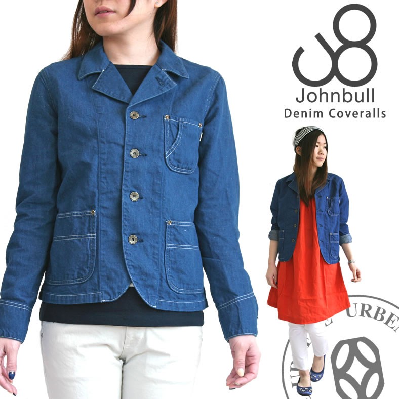 JOHNBULL デニムカバーオール Johnbull（ジョンブル） ワンウォッシュ加工 9.5oz デニム