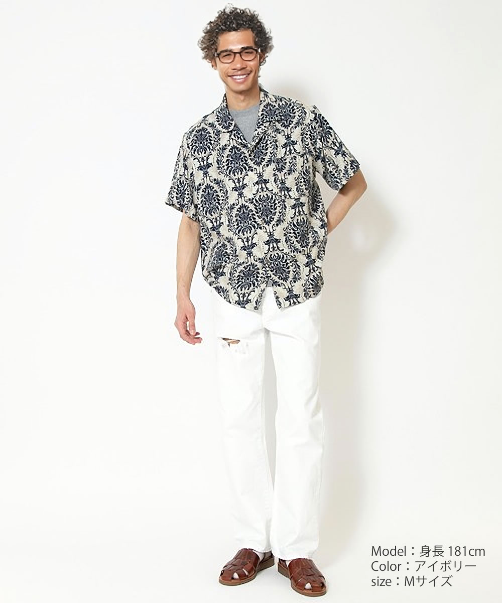 Johnbull 半袖シャツ ジョンブル メンズ パターンオープンカラー