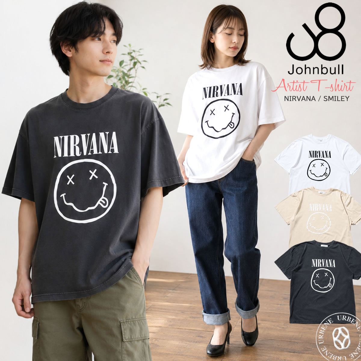 Johnbull（ジョンブル） 半袖Tシャツ アーティストTシャツニルヴァーナ