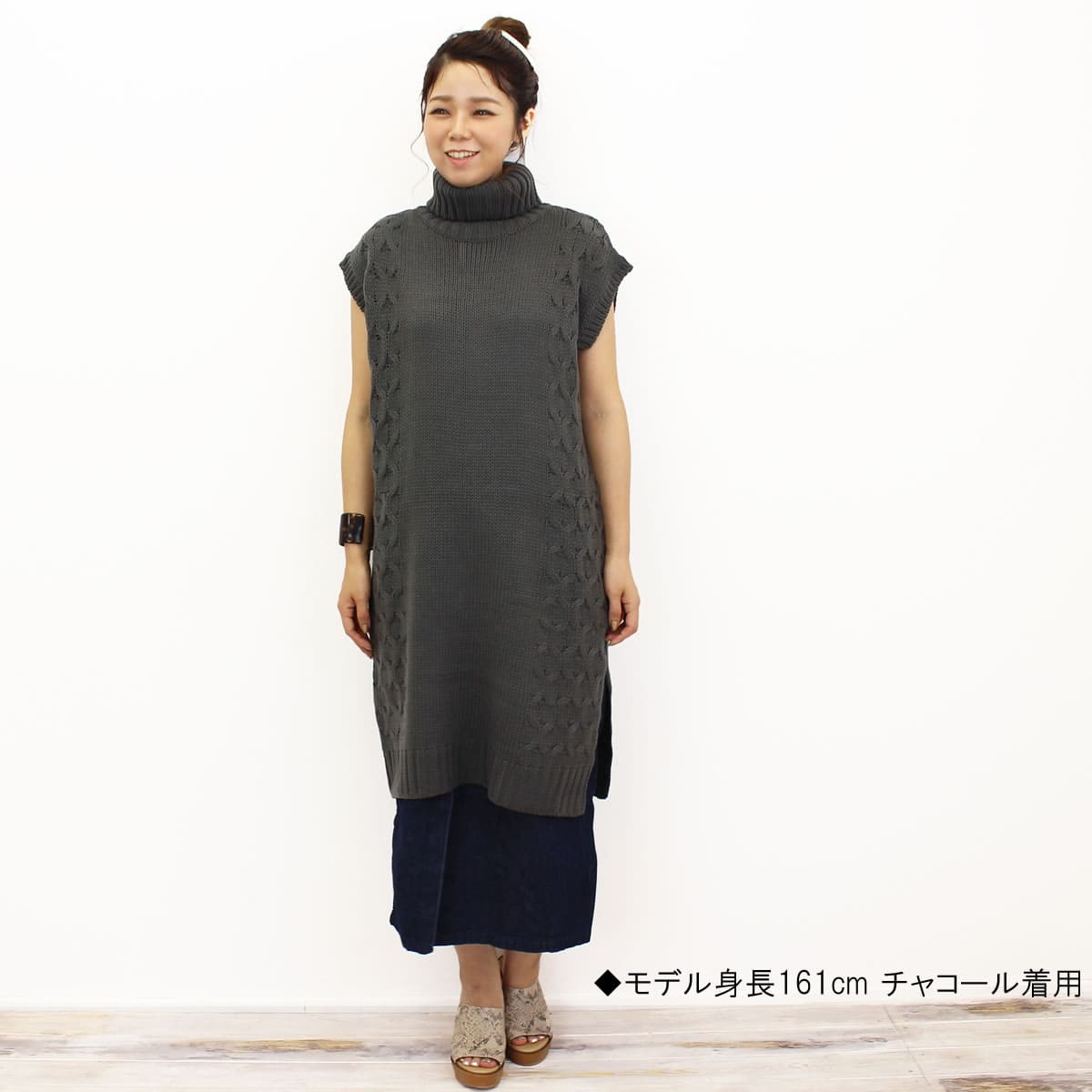 ケレン Kelen ワンピース ニット ノースリーブ Nataly ナタリー レディース ミディアム 秋色 キャメル チャコール ざっくりニット Kelen ケレン ワンピース ニット ノースリーブ Nataly ナタリー