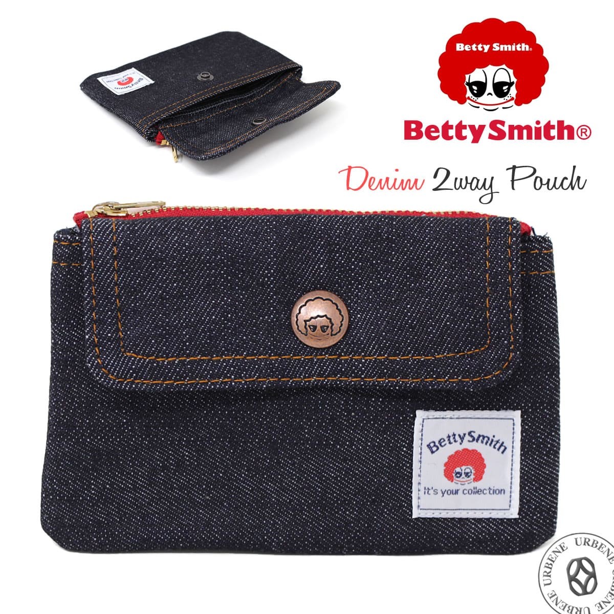 ベティスミス 2WAYポーチ コインケース Betty Smith デニム 財布 ウォレット エコベティ カード 小銭入れ パス カード スマホ