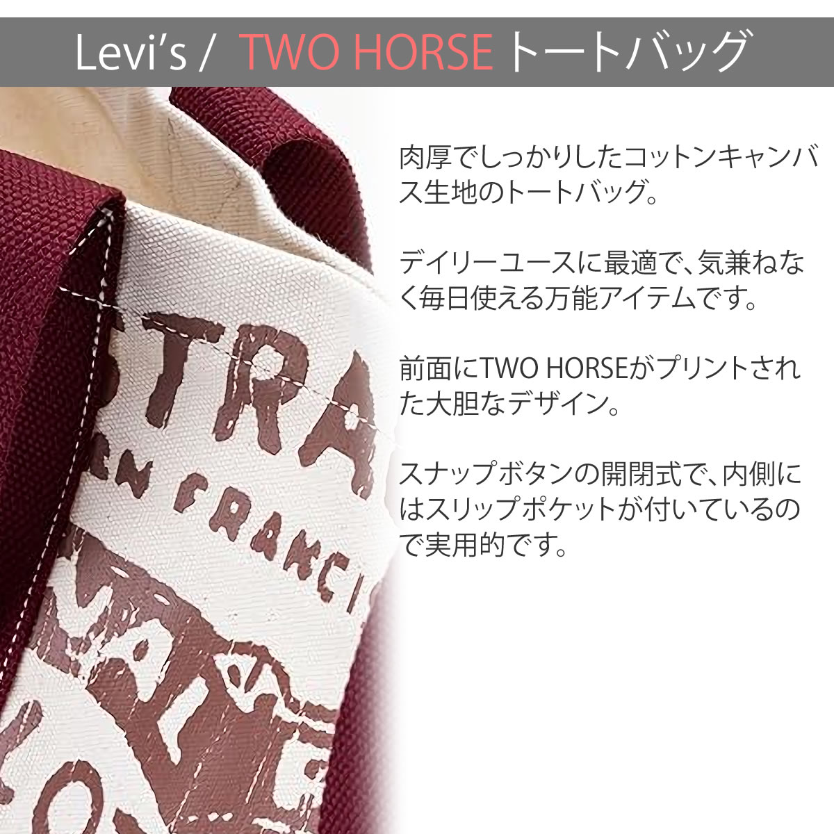 Levi's（リーバイス） トートバッグ ツーホース トートバック TWO