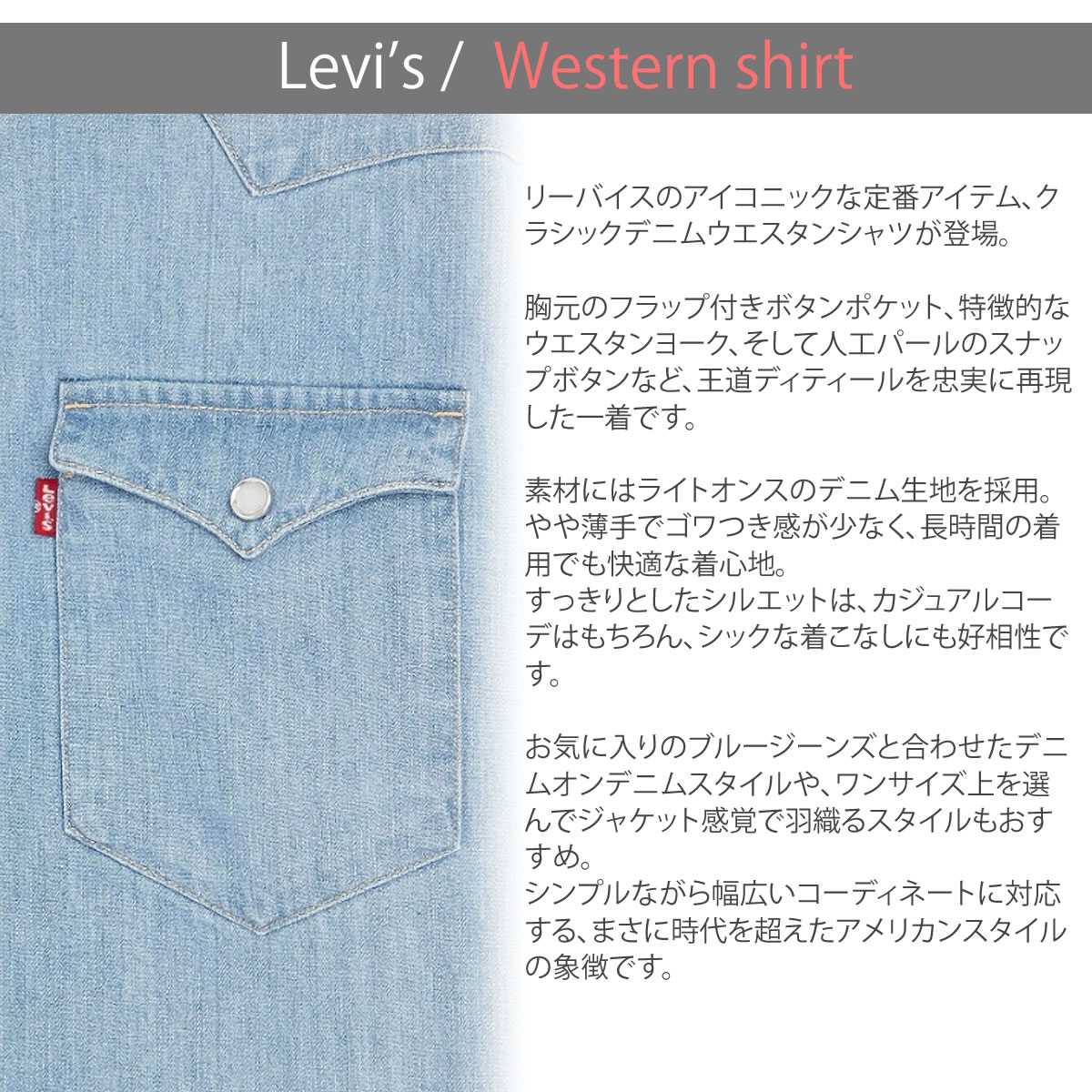 Levi's（リーバイス） ウエスタンシャツ LEVIS 長袖 バーストー
