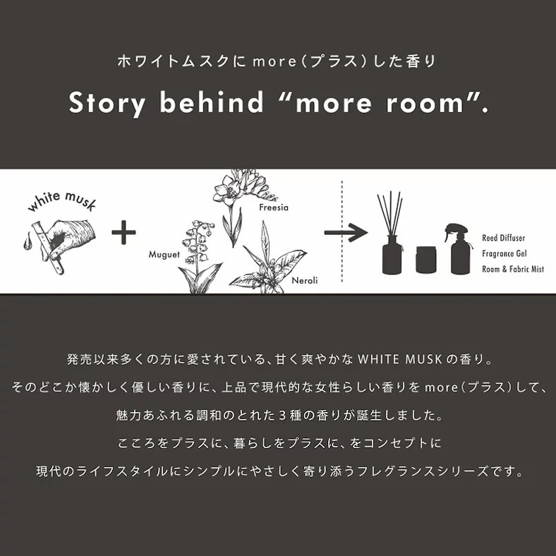 ホワイトムスクから生まれた香り / More room モアルーム 芳香＆消臭