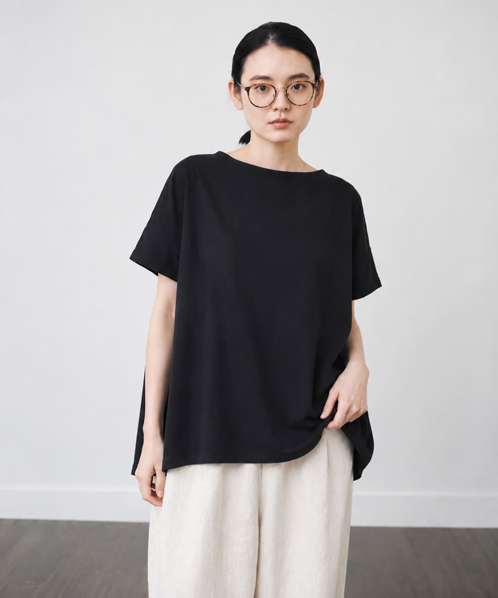 NARU ナル コンフィーシャツ 637415 レディース 半袖 Tシャツ カットソー 綿100％ 日本製 無地 ワイドTシャツ_nar_ltt |  | 05