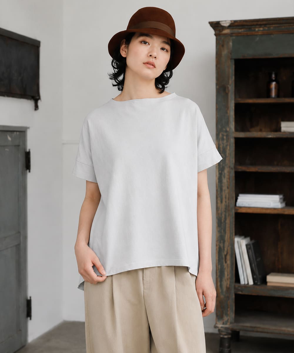 NARU ナル コンフィーシャツ 637415 レディース 半袖 Tシャツ カットソー 綿100％ 日本製 無地 ワイドTシャツ_nar_ltt |  | 03