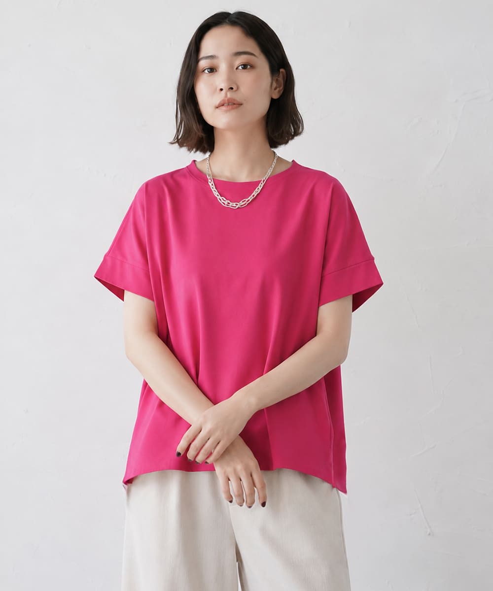 NARU ナル コンフィーシャツ 637415 レディース 半袖 Tシャツ カットソー 綿100％ 日本製 無地 ワイドTシャツ_nar_ltt |  | 04