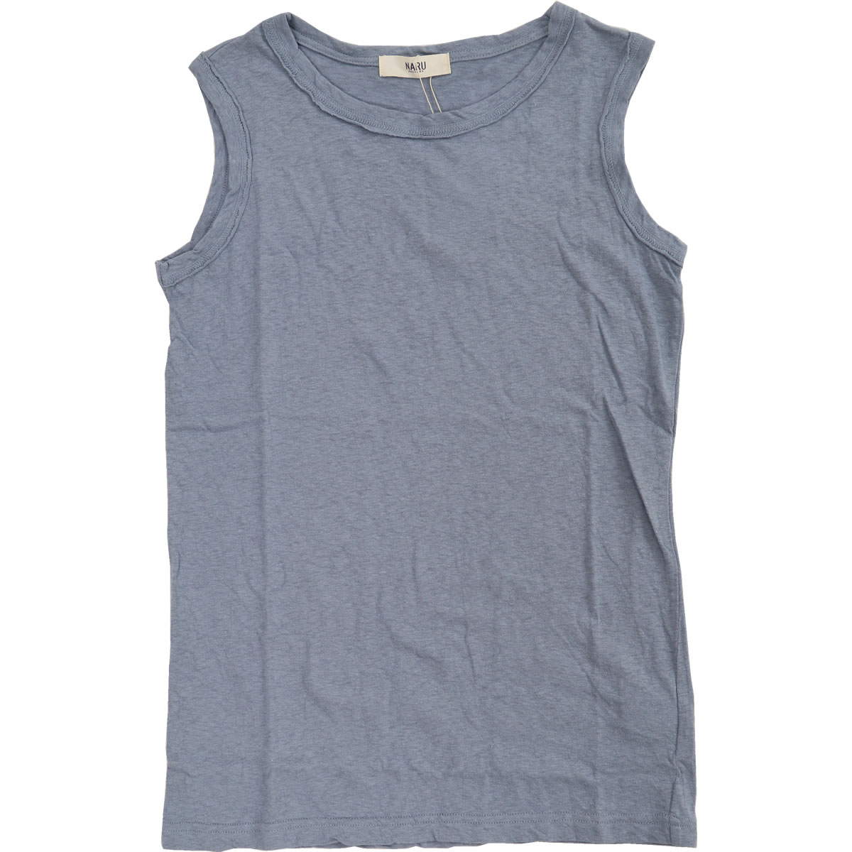 タンクトップ ナル NARU ムラ糸リサイクル天竺 ロング 綿 ムラ糸